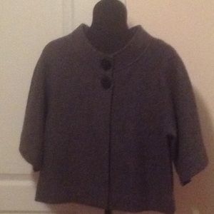 Harve Bernard Short Grey Wool Swing Jacket